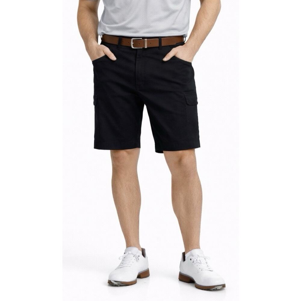 adidas Men's Athletic Golf Cargo Shorts Black Size 34 Breathable Polyester